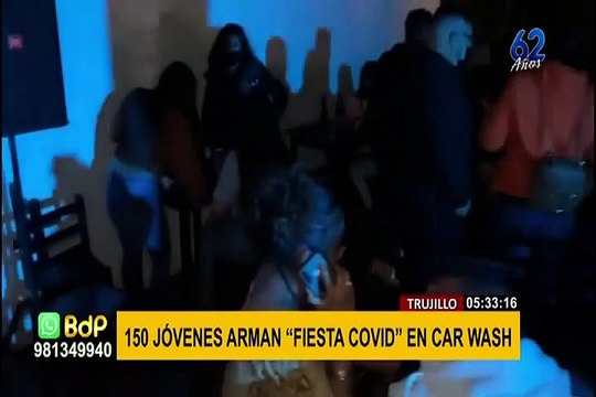 150 jóvenes y menores de edad fueron intervenidos en una fiesta-COVID en Trujillo