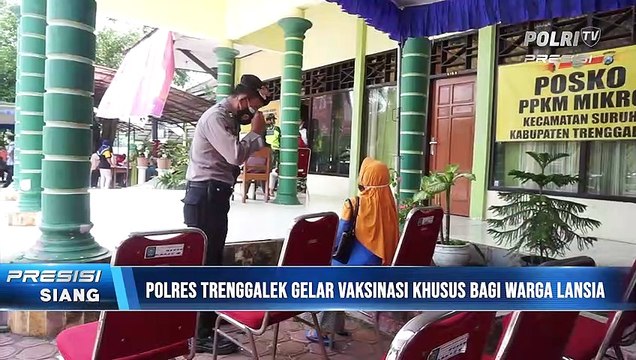 Gelar Vaksinasi Khusus Lansia, Polres Trenggalek Sediakan Layanan Antar Jemput