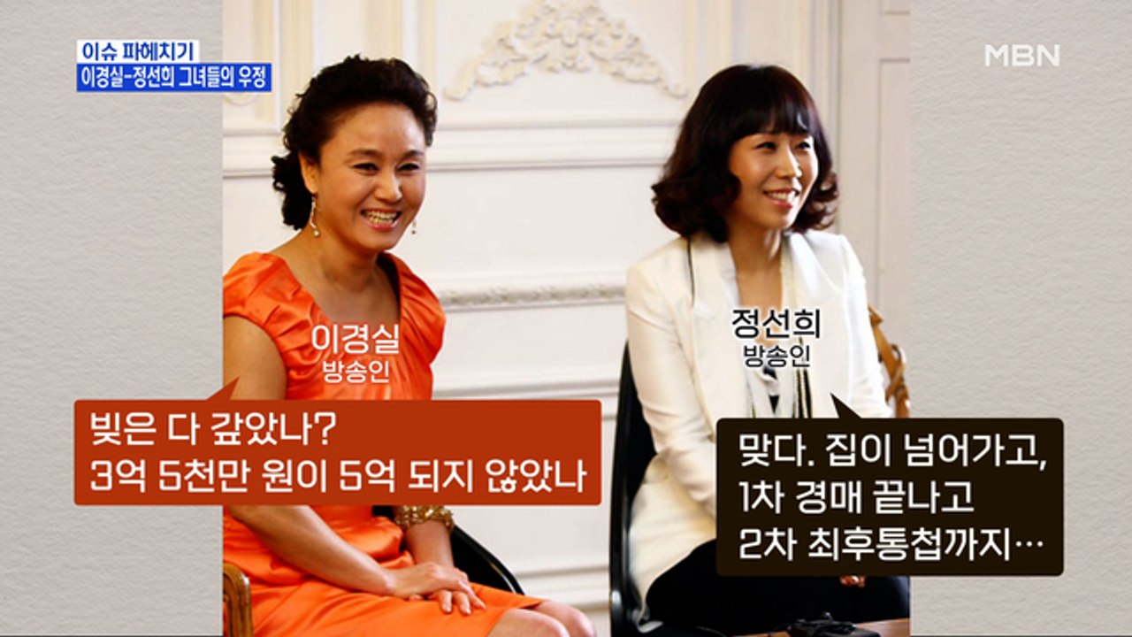 MBN 뉴스파이터-"덕분에 빚 다 갚았다" 정선희-이경실, 그녀들의 우정