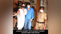Ananya Pandey With Chunky Pandey Leaves From NCB Office