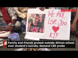Family and friends protest outside Ahlcon school over student's suicide, demand CBI probe