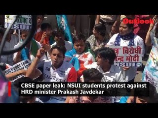 CBSE paper leak: NSUI students protest against HRD minister Prakash Javdekar