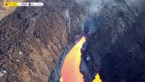 Impresionantes imágenes de los ríos de lava saliendo del volcán de La Palma