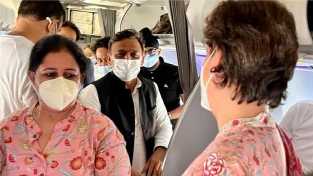 When Akhilesh Yadav meets Priyanka Gandhi in flight