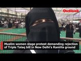 Muslim women stage protest demanding rejection of Triple Talaq bill in New Delhi’s Ramlila ground
