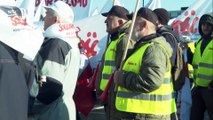 Polnische Bergarbeiter protestieren in Luxemburg