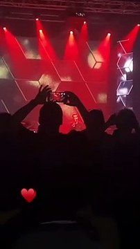 Emma Smet assiste au concert de son père David Hallyday à Dôle.