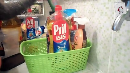 طريقتي في تنظيم المواد الغدائية و مواد التنظيف وكيفية الأحتفاظ بها