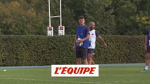 Avec Jalibert en 10 et Ntamack en 12 à l'entraînement - Rugby - Bleus