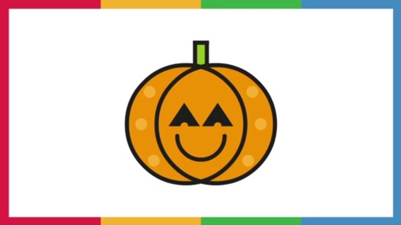 CÓMO DIBUJAR UNA CALABAZA DE HALLOWEEN MUY FÁCIL - DIBUJOS PARA NIÑOS - By CARA BIN BON BAND