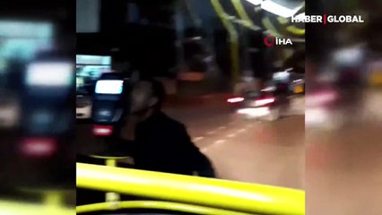 Bursa'da eli bıçaklı saldırgan halk otobüsünün yolunu çekti