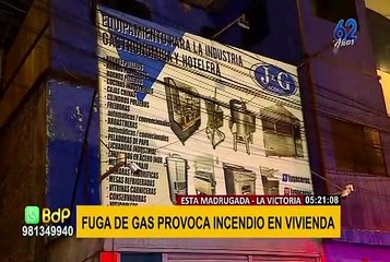 Fuga de gas provoca incendio en vivienda de La Victoria
