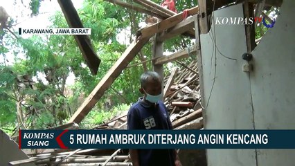 Download Video: Angin Kencang, Sejumlah Rumah Ambruk dan Rusak Parah