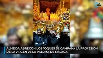 Almeida abre con los toques de campana la procesión extraordinaria de la Virgen de la Paloma de Málaga