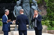 What did Prince William say about brother Prince Harry at Princess Diana statue reception?