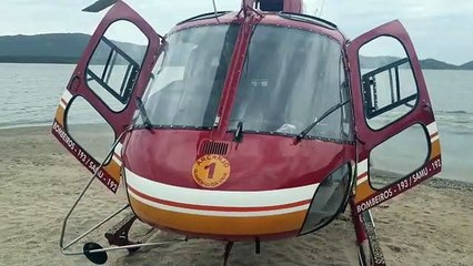 Helicóptero vai até local de difícil acesso para atender mulher em trabalho de parto