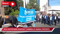 DEVA Partisi'nden akaryakıt zammına at arabalı protesto