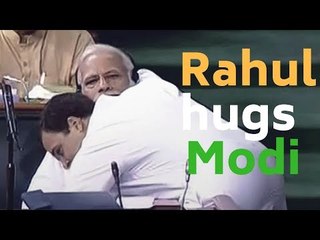 Rahul Gandhi's Speech In Parliament Ends With A Rare Hug To Modi