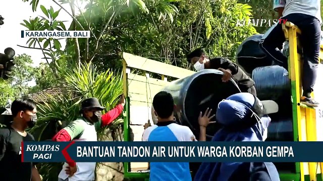 Bantuan Tandon Air Bersih untuk Warga Korban Gempa Karangasem