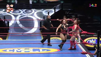 Dark Silueta, Princesa Sugehit, Reyna Isis vs Team Ice Ribbon - CMLL Oct 10 2021