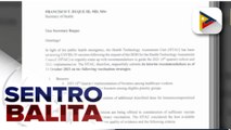 Booster shots sa healthcare workers at immunocompromised sa 4th quarter ng 2021, inaprubahan ng DOH; Pfizer vaccine, inirekomenda na booster shot sa mga nakatanggap ng AstraZeneca, Sinovac, at Moderna vaccines