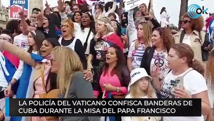 Tải video: La Policía del Vaticano confisca banderas de Cuba durante la misa del papa Francisco