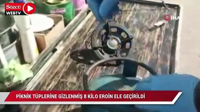Piknik tüplerine gizlenmiş 8 kilo eroin ele geçirildi