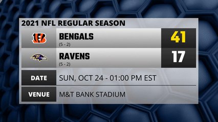 Bengals @ Ravens Game Recap for SUN, OCT 24 - 01:00 PM EST