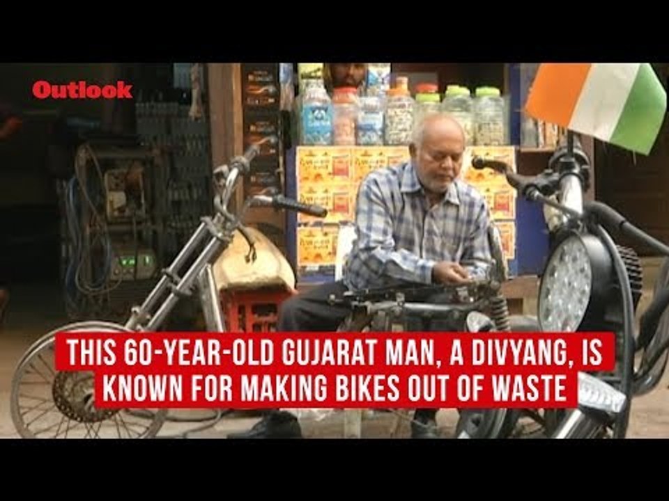 This 60-year-old Gujarat man, a Divyang, is known for making bikes out of waste