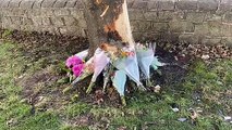 Flowers at scene of Kiveton Park crash in which three teenagers died