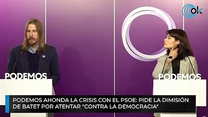 Podemos ahonda la crisis con el PSOE: pide la dimisión de Batet por atentar "contra la democracia"