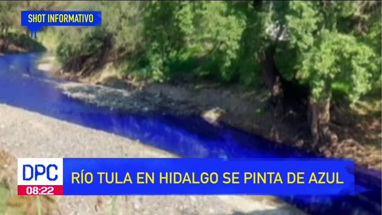Río Tula se tiñe de azul por derrame de pintura
