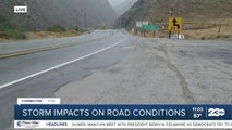 Storm impacts on roads at the mouth of the canyon