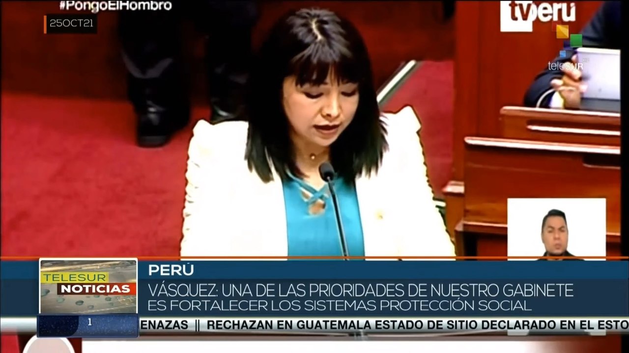 teleSUR Noticias 15:30 25-10: Mirtha Vásquez y su gabinete piden voto de confianza en Perú