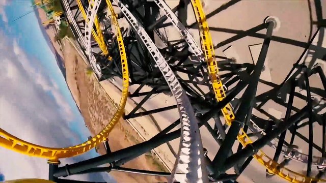 West Coast Racers (Six Flags Magic Mountain Theme Park - Valencia, CA) - 4K Dueling Roller Coaster POV Video - Front Row