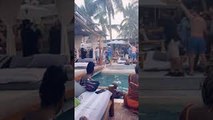 Guy Missteps and Smacks Face on Cabana Pole