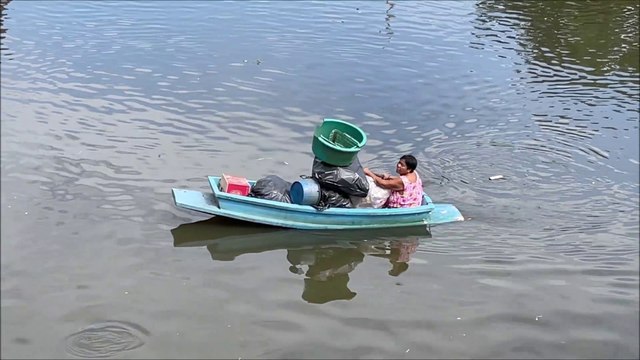 Bang Bua Thong district and Sai Noi rivers are flooded in Thailand