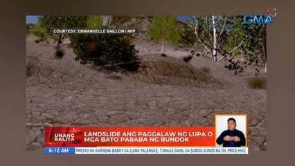 Landslide ang paggalaw ng lupa o mga bato pababa ng bundok | UB
