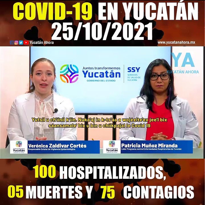 Panorama de Covid-19 en Yucatán. Actualización al 25 de Octubre de 2021