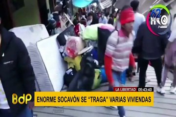 La Libertad: vivienda se derrumba tras hundimiento por socavón