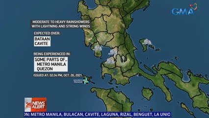 Thunderstorm advisory ng PAGASA, nakataas sa Bataan, Cavite, NCR at Quezon | 24 Oras News Alert