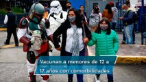 Disfrazado de Star Wars como Boba Fett, Dante, de 12 años, se vacunó contra Covid 19 en la CDMX