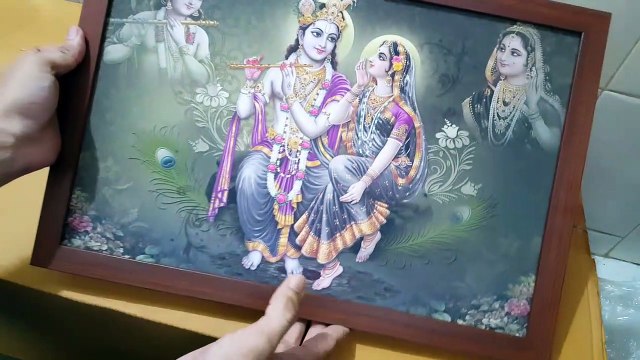 Unboxing and Review of Wood Krishna Radha Framed Painting 12x18 for Living Room