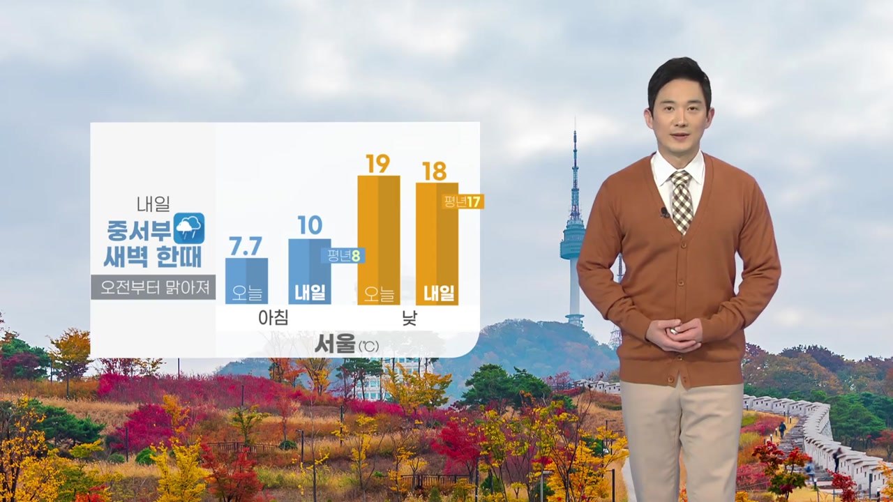 [날씨] 내일 새벽 중서부 한때 비...오전까지 짙은 안개 / YTN