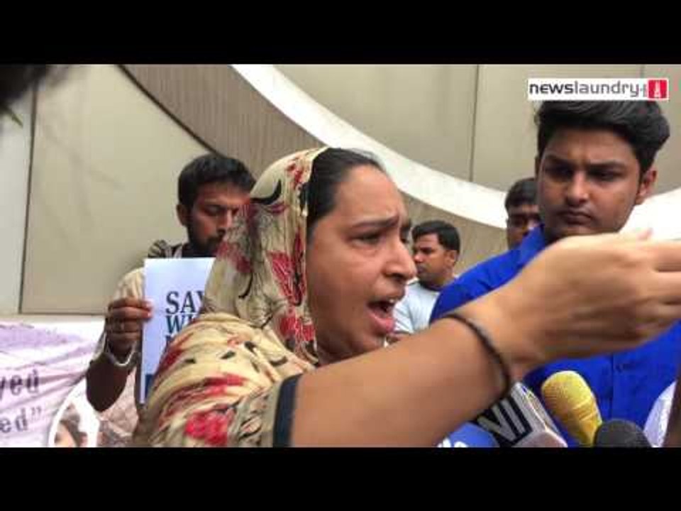 Fatima Nafees addressing media persons