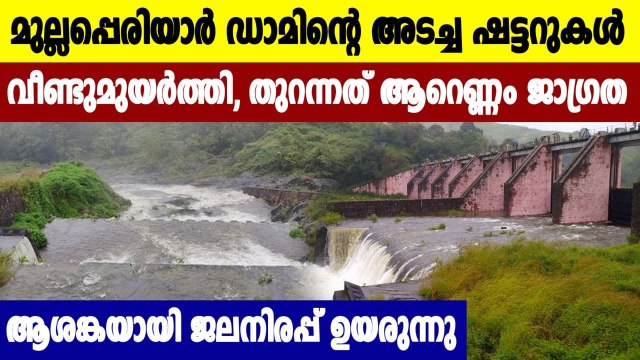 Mullaperiyar dam water level rises, two more shutters open