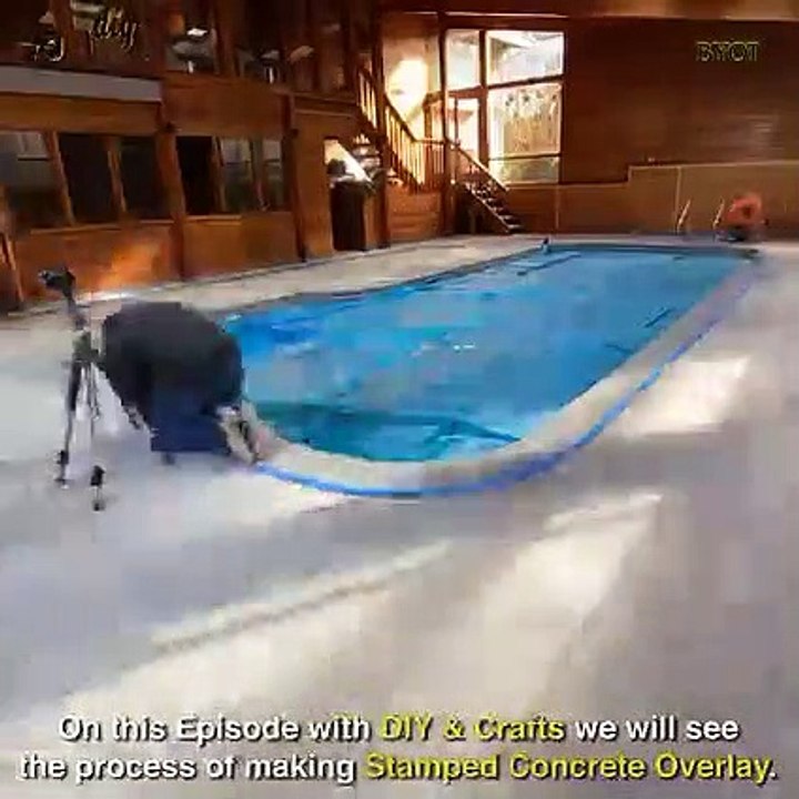 DIY stamped concrete overlay  Build Great Creativity From Cement To Decorate concrete overlay