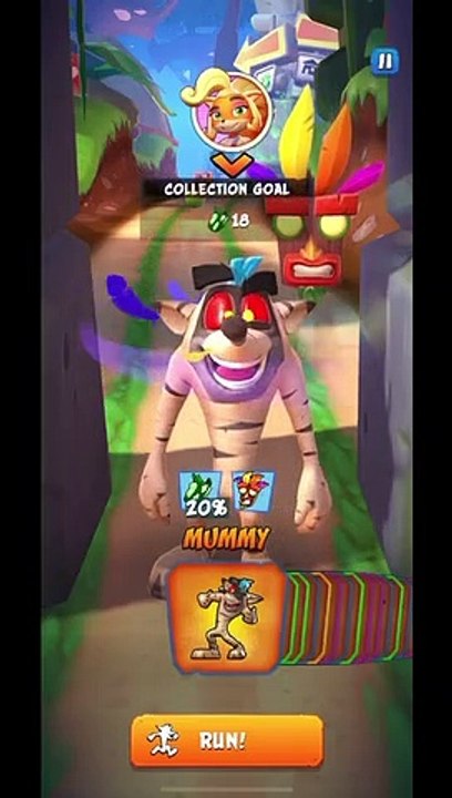 Mummy Crash Bandicoot Skin Gameplay - Crash Bandicoot: On The Run! (Bandicoot Pass Tier 10 Reward)