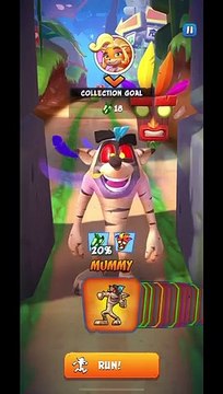 Mummy Crash Bandicoot Skin Gameplay - Crash Bandicoot: On The Run! (Bandicoot Pass Tier 10 Reward)