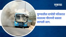 Pune: पुण्यातील दापोडी परिसरात चालत्या पीएमपी बसला लागली आग.